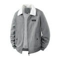 thumbnail image 1 of DPTALR Men's Retro Workwear Corduroy Jacket Thickened Turn Down Collar Multi Zipper Pocket Long Sleeve,Gray, M, 1 of 5
