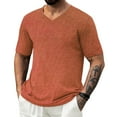 thumbnail image 1 of DPTALR Men's Short Sleeve Classic V-Neck T-Shirts,Casual Summer Basic Tees,Orange,XXXL, 1 of 6