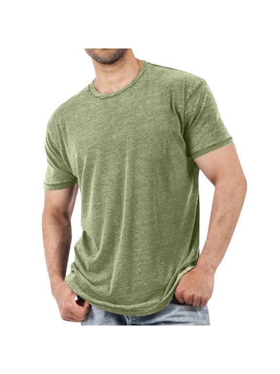 Men's Short Sleeve Pocket T-Shirts,Casual Lightweight Summer Basic Tees,Green,XXL