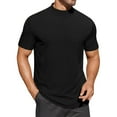 thumbnail image 1 of DPTALR Men's Short Sleeve Mock Turtleneck Knit Pullover,Casual Basic Sweaters,Black,XL, 1 of 7