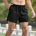 thumbnail image 1 of DPTALR George Men's Shorts Lightweight Quick Dry Elastic Waist Drawstring Summer Athletic Running Workout Gym Shorts Black,Big and Tall Men M, 1 of 9
