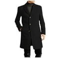 thumbnail image 1 of DPTALR Men's Single Breasted Trench Coat,Button Down Overcoat,Warm Dress Pea Coats,Black,XXL, 1 of 1