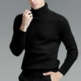 thumbnail image 1 of DPTALR George Men's Slim Fit Turtleneck Sweater - Cable Knit, Thermal Pullover #Black Big and Tall XXXL, 1 of 4
