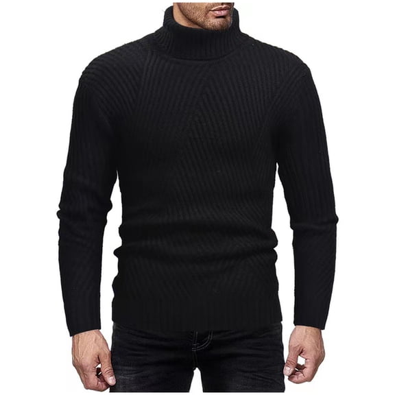 DPTALR Men's Slim Fit Turtleneck Sweater Soft Knitted,Basic Pullover #Black Big and Tall XXL