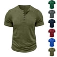 thumbnail image 1 of DPTALR Men's Solid Color Casual Round Neck Short Sleeve T-shirt,Gray, XXXL, 1 of 7