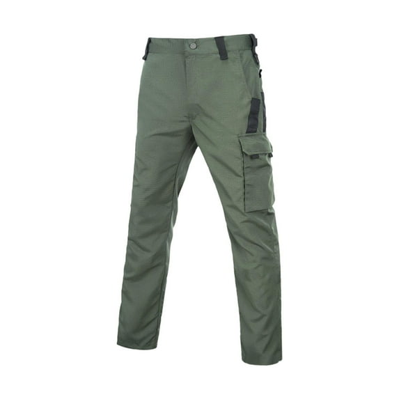 DPTALR Men's Solid Color Elastic Waist Drawstring Multi Pocket Workwear Pants,GreenS