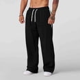 thumbnail image 1 of DPTALR Men's Solid Color Elastic Waist Loose Fit Sports Pants with Pockets,BlackXL, 1 of 5