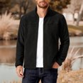 thumbnail image 1 of DPTALR Men's Solid Color Fleece Zip Jacket,Outdoor Casual Coat with Pockets,Black,Big and Tall Men L, 1 of 9