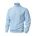 thumbnail image 1 of DPTALR George Men's Solid Color，Long Sleeve，High Neck，Warm Knit Sweater,Light Blue Big and Tall Men M, 1 of 7