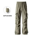 thumbnail image 1 of DPTALR George Men's Solid Color Loose Casual Drawstring Work Pants with Pockets Full Length,Khaki Big and Tall Men M, 1 of 4