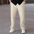 thumbnail image 1 of DPTALR Men's Solid Color Loose Casual Sports Drawstring Pocket Elastic Waist Pants, Khaki, Big and Tall Men XXXL, 1 of 1
