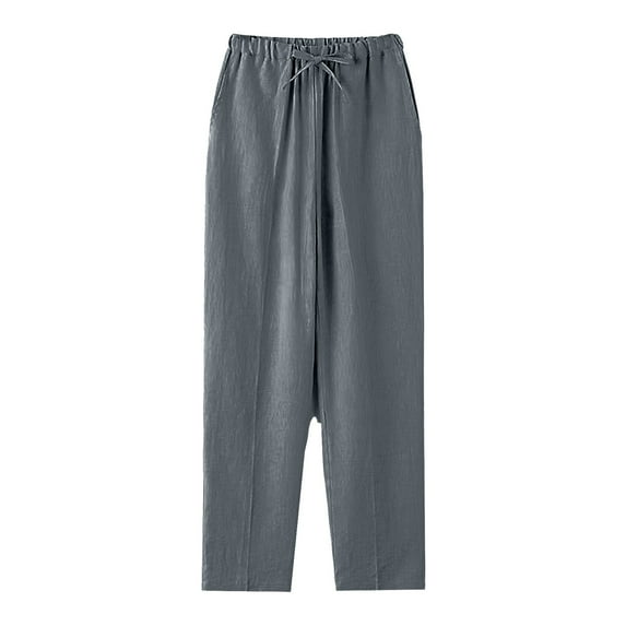 DPTALR Men's Solid Color Loose Straight Leg Casual Pants,Dark Gray Big and Tall Men XXL