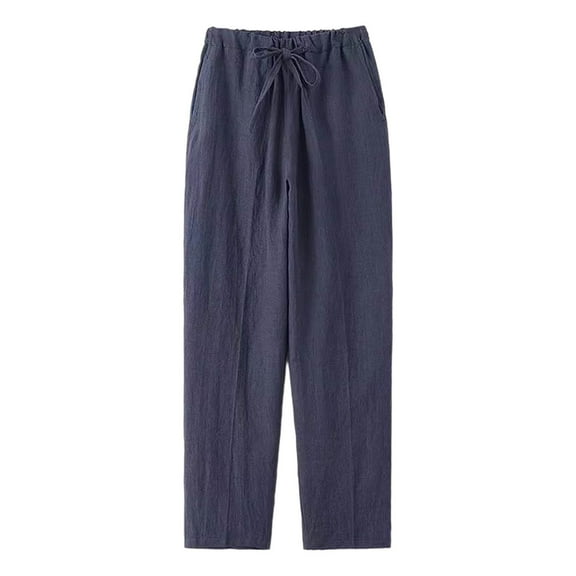 DPTALR George Men's Solid Color Loose Straight Leg Casual Pants,Navy Big and Tall Men L