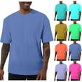 thumbnail image 1 of DPTALR Men's Solid Color Loose Stretchy Round-Neck Short Sleeve Casual Sport T-shirt,Mint Green,XXXL, 1 of 6