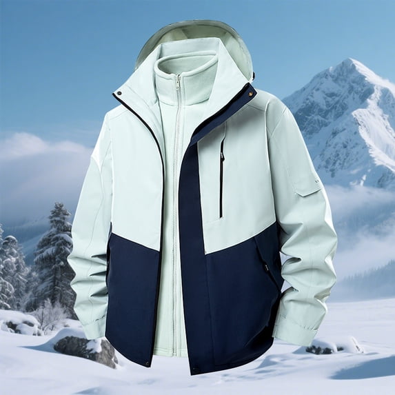 DPTALR Men's Solid Color Outdoor Hooded Long Sleeve Jacket with Pocket,Zipper for Climbing ,Sports,Running,Navy,XXXL