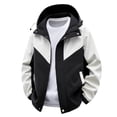 thumbnail image 1 of DPTALR Men's Solid Color Jacket,Long Sleeve Zipper Pockets,Beige, XXXL, 1 of 7