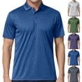 thumbnail image 1 of DPTALR Men's Solid Color Turn-Down Collar Short Sleeve Casual Sport Shirt,Blue, L, 1 of 9