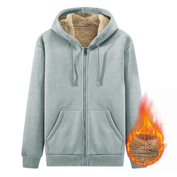 DPTALR Men's Solid Color Versatile Casual Padded Hooded Zipper Cardigan Fall & Winter Jacket,Gray,Big and Tall Men XL