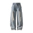 thumbnail image 1 of DPTALR Men's Solid Denim Pants Button Zipper Pocket Casual Jeans,Light Blue,XXL, 1 of 6