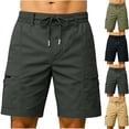 thumbnail image 1 of DPTALR Men's Solid Sports Cargo Shorts Multi-Pocket Training Fitness Quick-Dry Workout Shorts,Gray,Big and Tall Men L, 1 of 8