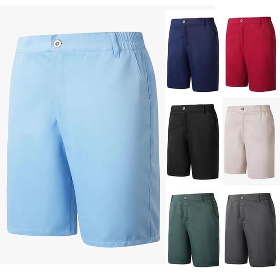 DPTALR George Men's Summer Cargo Shorts Breathable Comfortable Multi-Pocket Zipper Button Casual Shorts,Red,Big and Tall Men S