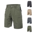 thumbnail image 1 of DPTALR Men's Summer Solid Color Cargo Shorts Zipper Pockets Elastic Waist Comfortable Casual,Khaki,Big and Tall Men L, 1 of 5