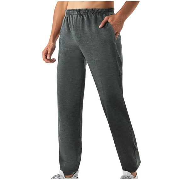 DPTALR Men's Summer Solid Color Casual Pants with Drawstring Elastic Waist,Dark Gray Big and Tall Men 32