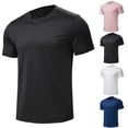 thumbnail image 1 of DPTALR Men's Summer Solid Color Loose Crew Neck Short Sleeve T-shirt,Black, M, 1 of 9