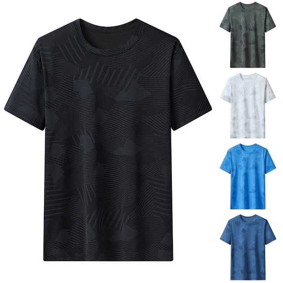 DPTALR Men's Summer Solid Color Loose Crew Neck Short Sleeve T-shirt,Sky Blue,XXXXL