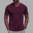 thumbnail image 1 of DPTALR George Men's V Neck Stretch Fitted Casual T Shirts,Purple,Big and Tall Men XL, 1 of 4