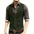 thumbnail image 1 of DPTALR George Men's Western Vest Vintage Classic Herringbone Work Suit Vests Retro Tweed Slim Fit Waistcoats Army Green Big and Tall Men S, 1 of 1