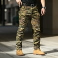 thumbnail image 1 of DPTALR Mens Cargo Pants Water Resistant Relaxed Fit Hiking Work Pants Multi Pockets Ripstop Flex Baggy Camo Pants Army Green XL, 1 of 1