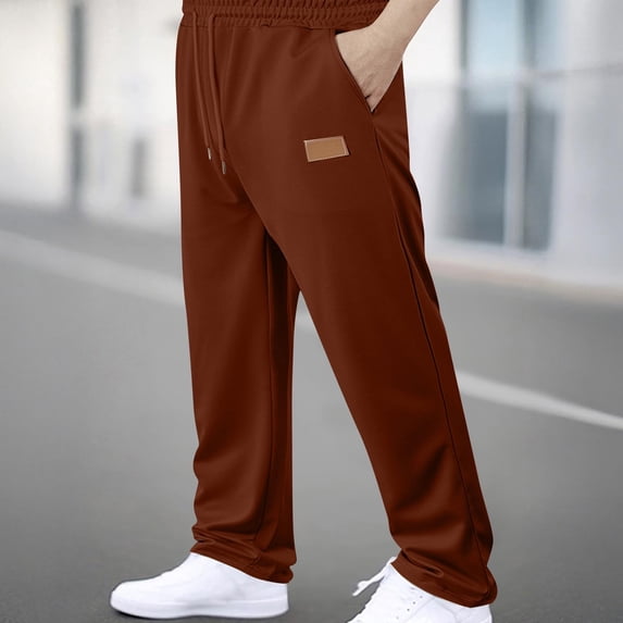 DPTALR Mens Casual Sweatpants Lounge Pants Lightweight Baggy Workout Brown Big and Tall Men XL