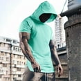 thumbnail image 1 of DPTALR George Mens Hoodies Short Sleeve Casual Fashion Sweatshirts Mint GreenBig and Tall Men M, 1 of 6