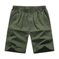 thumbnail image 1 of DPTALR George Mens Loose Drawstring Cargo Short with Elastic Waist #Army Green Big and Tall Men L, 1 of 5
