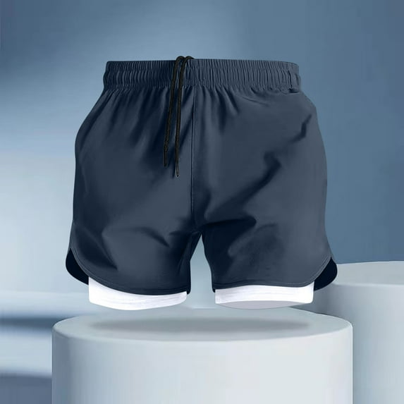 DPTALR George Mens Swimming Trunks with Compression Quick Dry Swim Shorts with Zipper Pockets #Navy Big and Tall Men XL