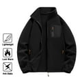 thumbnail image 1 of DPTALR George Unisex Solid Color Windproof Warm Outdoor Zipper Pocket Long Sleeve Stand-up Collar Casual Jacket,Black Big and Tall Men XXL, 1 of 7