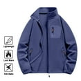 thumbnail image 1 of DPTALR George Unisex Solid Color Windproof Warm Outdoor Zipper Pocket Long Sleeve Stand-up Collar Casual Jacket,Purple Big and Tall Men S, 1 of 6
