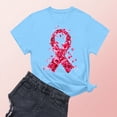 thumbnail image 1 of DPTALR George Women's Breast Cancer Awareness T-Shirts,Pink Ribbon,Hope Graphic Tees with multiple styles available,#Blue,Size S, 1 of 3