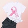 thumbnail image 1 of DPTALR George Women's Breast Cancer Awareness T-Shirts,Pink Ribbon,Hope Graphic Tees with multiple styles available,#White,Size L, 1 of 3