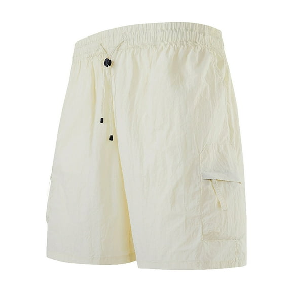 DPTALR George Women's Casual Stretch Cargo Shorts,Classic Drawstring Elastic Waist,Summer,Work,with Multi Pockets,#Beige,Size L