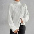 thumbnail image 1 of DPTALR George Women's Fashion Casual Long Sleeve Turtleneck Pullover Sweater,White,Big and Tall Men M, 1 of 6