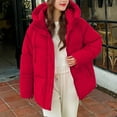 thumbnail image 1 of DPTALR George Women's Fashion Solid Color Casual Padded Parka for Winter Warmth,Red,Size M, 1 of 6