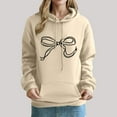 thumbnail image 1 of DPTALR George Women's Long Sleeve Printed Hooded Sweatshirt,Beige,Size M, 1 of 6