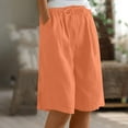 thumbnail image 1 of DPTALR George Women's Petite Linen Wide Leg Capris,with Pockets,#Orange,Size S, 1 of 9