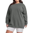 thumbnail image 1 of DPTALR George Women's Plus Size Casual Loose Fit Long Sleeve Round-Neck Sweatshirt,Dark Gray,Size XXXXXL, 1 of 6