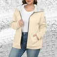 thumbnail image 1 of DPTALR George Women's Plus Size Solid Color Zip-Up Hooded Fleece-Thickened,Khaki,Big and Tall Men XXXL, 1 of 9