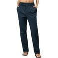 thumbnail image 1 of DPTALR George Women's Relaxed Straight Stretch Twill Pants,Navy,Size XXL, 1 of 5