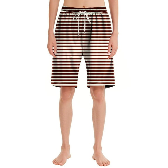 DPTALR George Women's Sleep Bermuda Shorts,Lightweight,Breathable,Pajama Boxer,Y2k,Beach,Plaid,Sleepwear,Loungewear,#Brown,Size XL