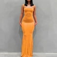 thumbnail image 1 of DPTALR George Women's Spaghetti Strap Dress, Bodycon, Backless, Maxi,#Yellow,Size XL, 1 of 6